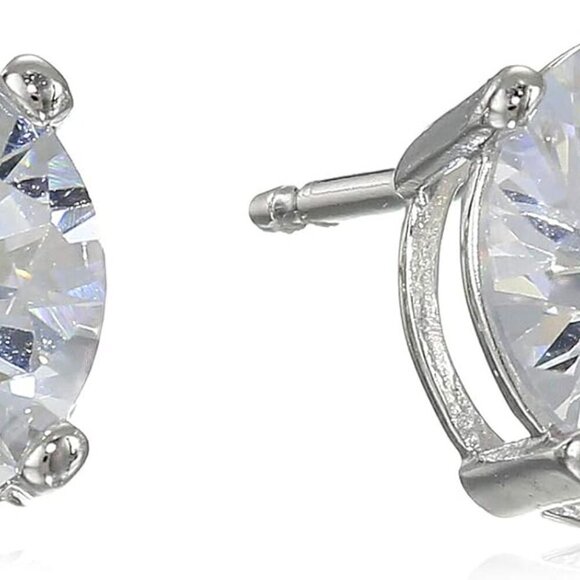 Jewelry - Sterling Silver Cubic Zirconia Stud Earrings Round Princess 5mm Womens